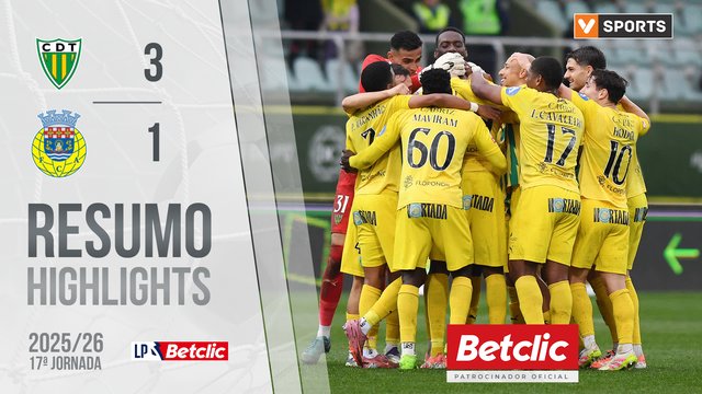 Liga Portugal Betclic (17ªJ): Resumo Tondela 3-1 Arouca