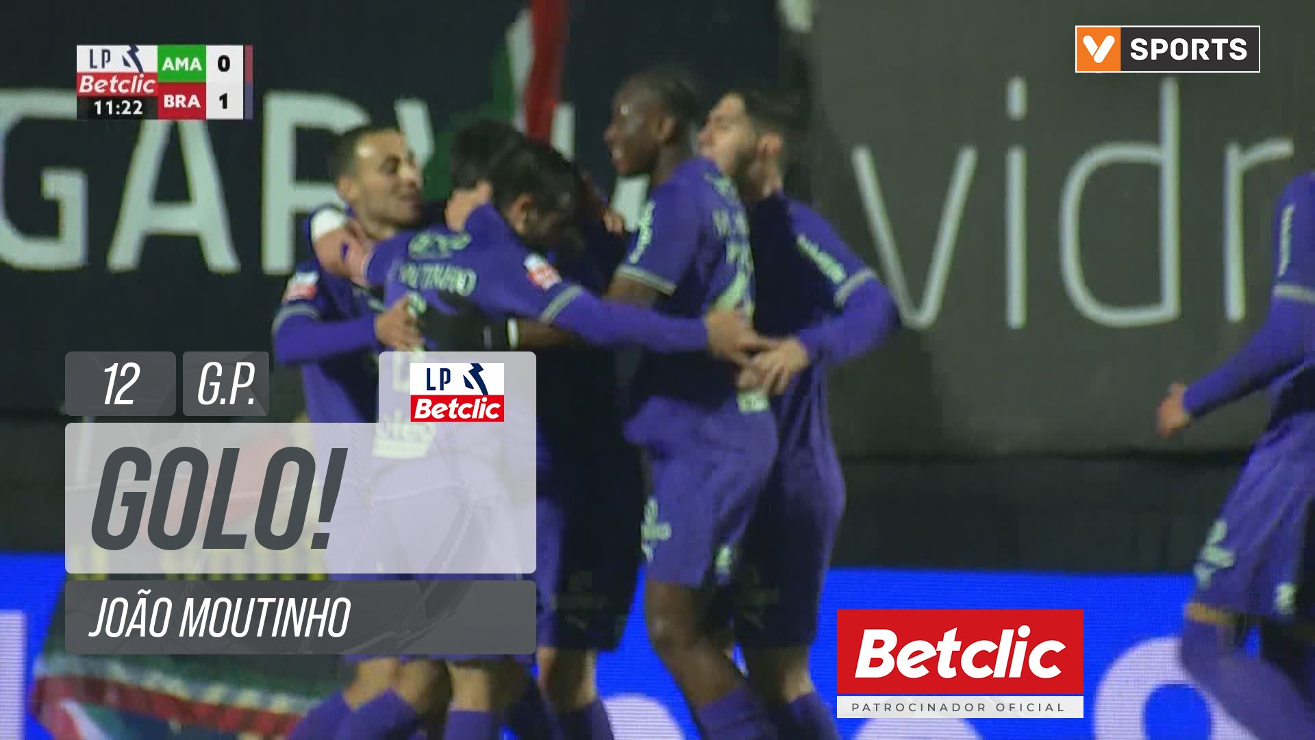Vídeo - GOLO! Braga, João Moutinho aos 12', Estrela Amadora 0-1 Braga