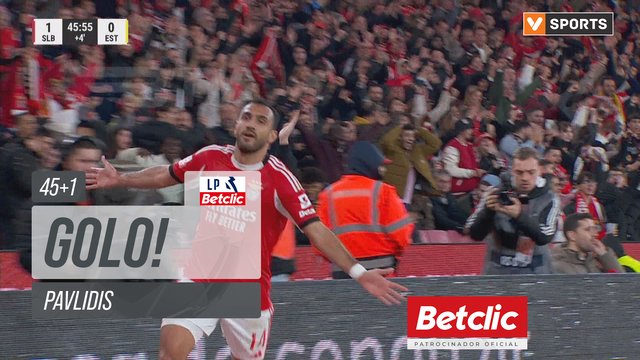 GOLO! Benfica, Pavlidis aos 45'+1', Benfica 2-0 Estoril