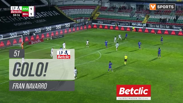 GOLO! Braga, Fran Navarro aos 51', Estrela Amadora 1-2 Braga
