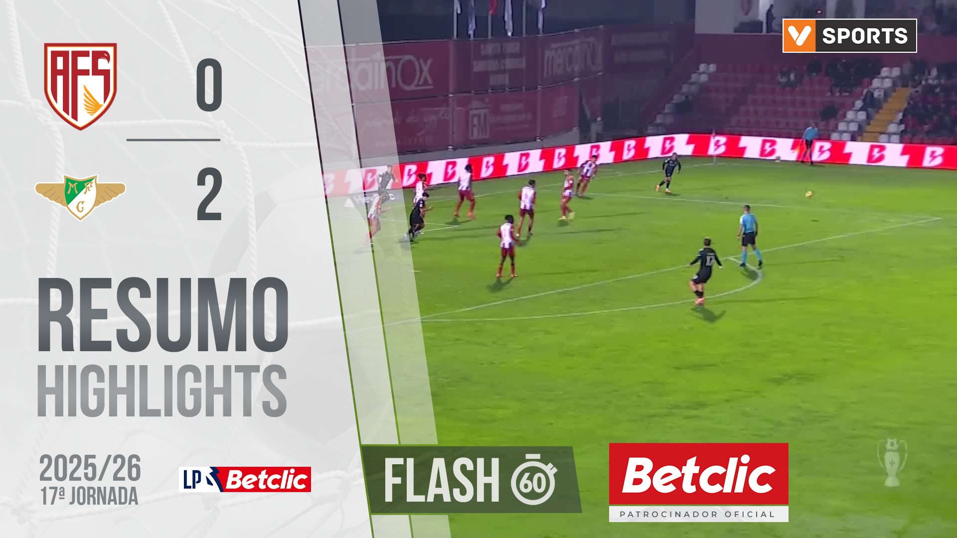 Liga Portugal Betclic (17ªJ): Resumo Flash AVS 0-2 Moreirense