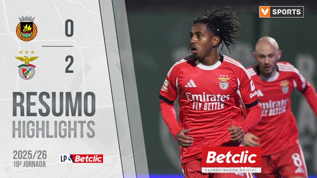 Liga Portugal Betclic (18ªJ): Resumo Rio Ave 0-2 Benfica