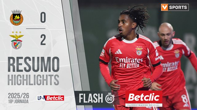 Liga Portugal Betclic (18ªJ): Resumo Flash Rio Ave 0-2 Benfica