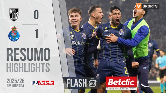 Liga Portugal Betclic (18ªJ): Resumo Flash Vitória SC 0-1 FC Porto