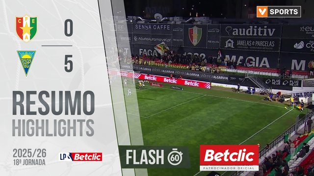 Liga Portugal Betclic (18ªJ): Resumo Flash Estrela Amadora 0-5 Estoril Praia