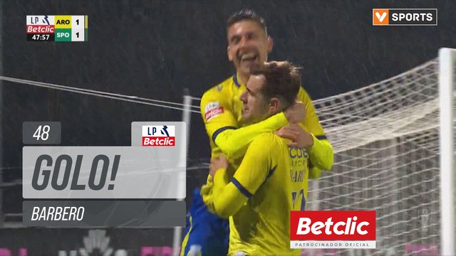 GOLO! Arouca, Barbero aos 48', Arouca 1-1 Sporting
