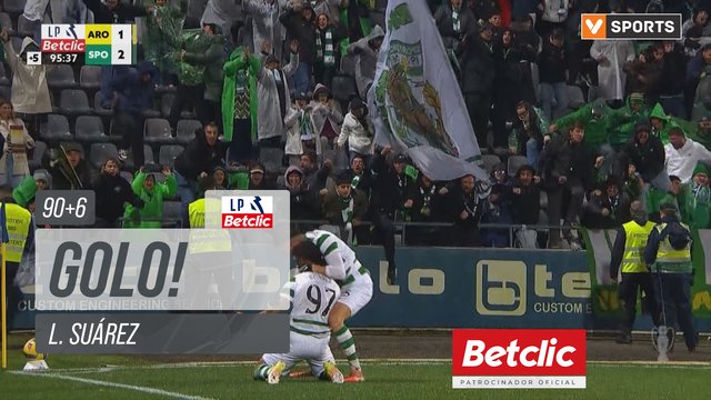 GOLO! Sporting, L. Suárez aos 90'+6', Arouca 1-2 Sporting