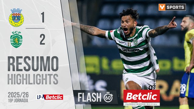 Liga Portugal Betclic (19ªJ): Resumo Flash Arouca 1-2 Sporting