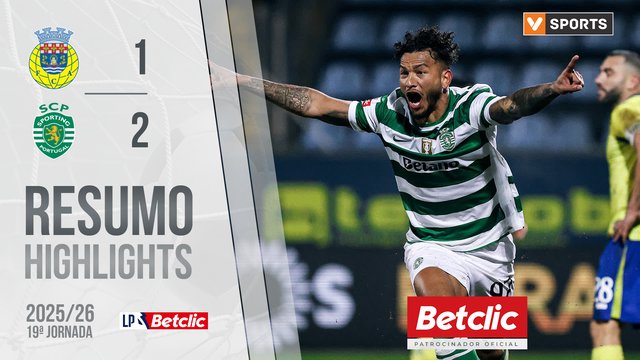 Liga Portugal Betclic (19ªJ): Resumo Arouca 1-2 Sporting