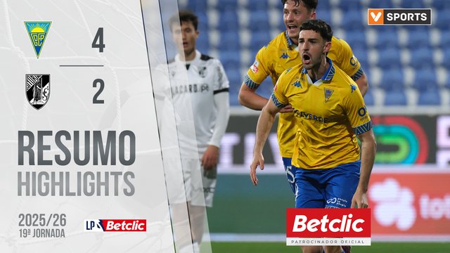 Liga Portugal Betclic (19ªJ): Resumo Estoril 4-2 Vitória SC