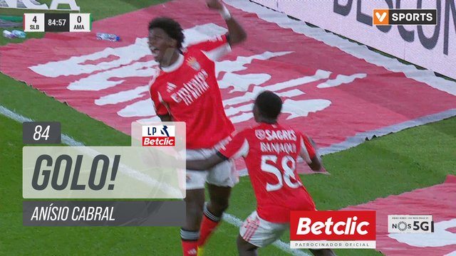 GOLO! Benfica, Anísio Cabral aos 84', Benfica 4-0 Estrela Amadora