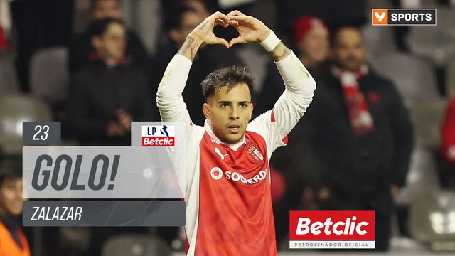 GOLO! Braga, Zalazar aos 23', Braga 2-0 Alverca