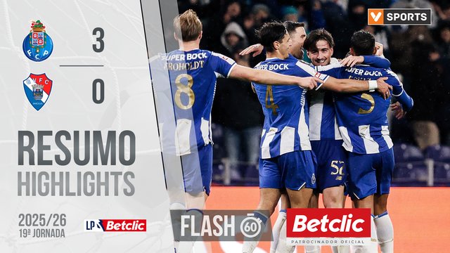 Liga Portugal Betclic (19ªJ): Resumo Flash FC Porto 3-0 Gil Vicente
