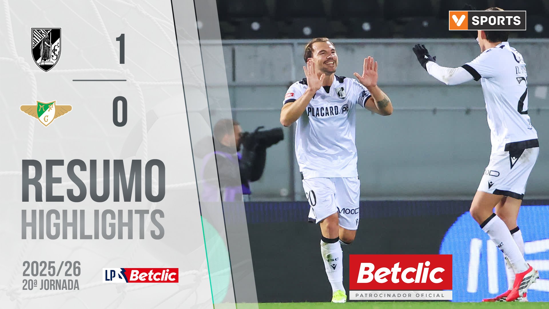 Liga Portugal Betclic (20ªJ): Resumo Vitória SC 1-0 Moreirense