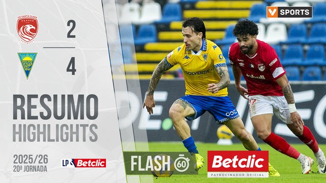 Liga Portugal Betclic (20ªJ): Resumo Flash Santa Clara 2-4 Estoril