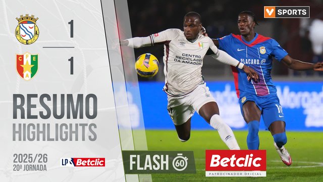 Liga Portugal Betclic (20ªJ): Resumo Flash Alverca 1-1 Estrela Amadora