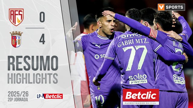 Liga Portugal Betclic (20ªJ): Resumo AVS 0-4 Braga