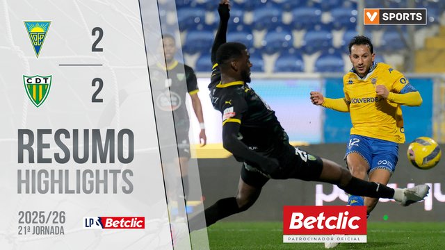 Liga Portugal Betclic (21ªJ): Resumo Estoril 2-2 Tondela