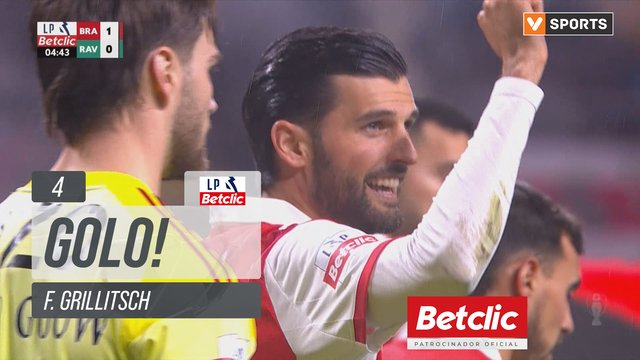 GOLO! Braga, F. Grillitsch aos 4', Braga 1-0 Rio Ave