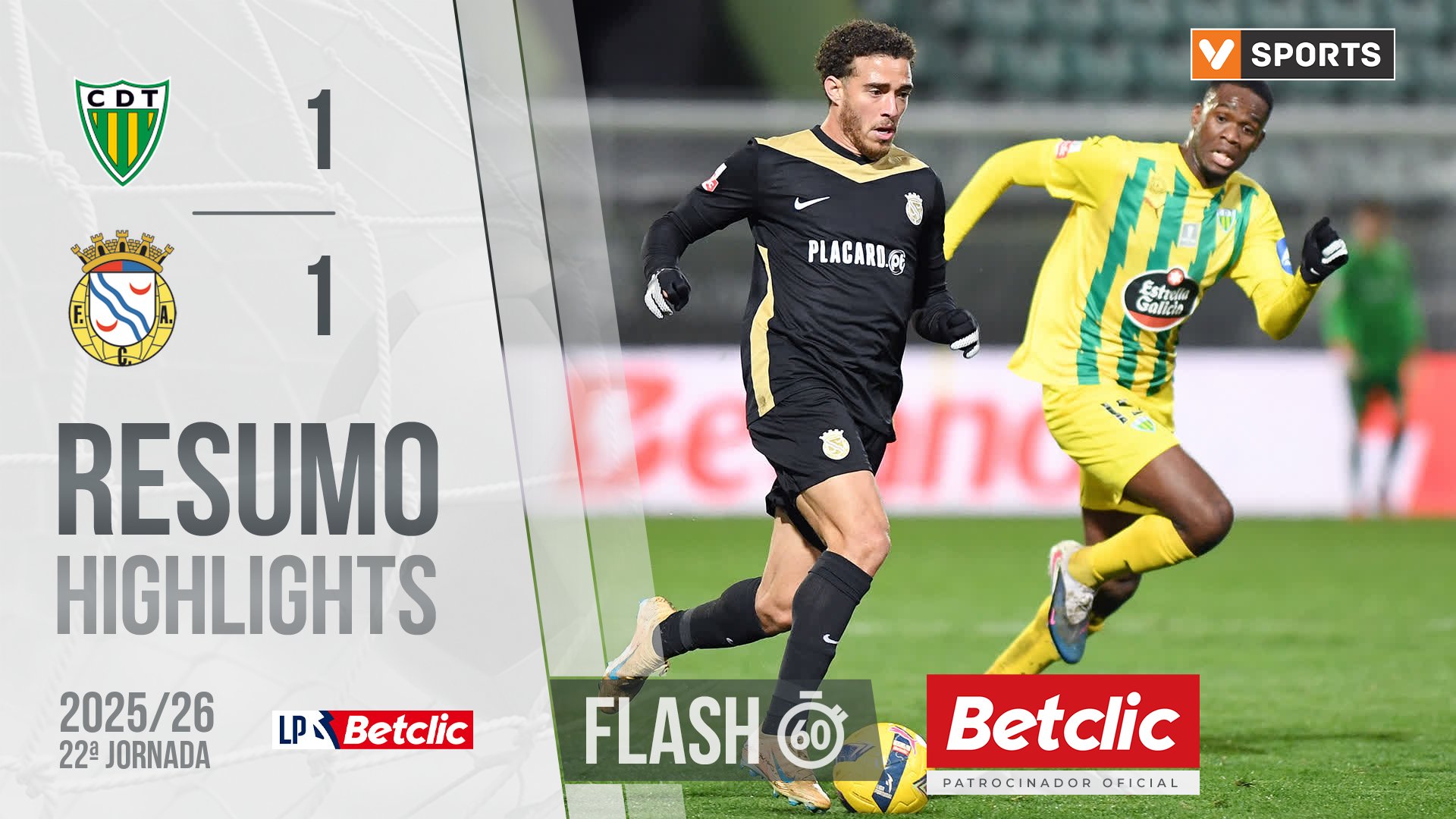 Liga Portugal Betclic (22ªJ): Resumo Flash Tondela 1-1 Alverca