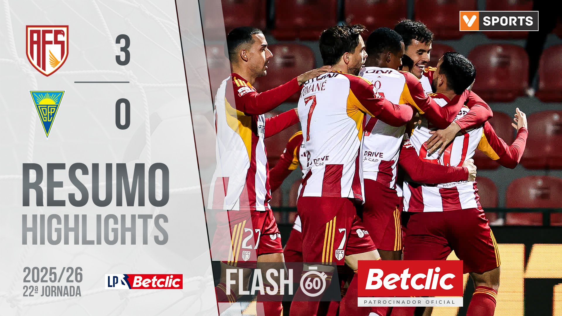 Liga Portugal Betclic (22ªJ): Resumo Flash AFS 3-0 Estoril