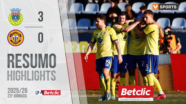 Liga Portugal Betclic (23ªJ): Resumo Arouca 3-0 Nacional