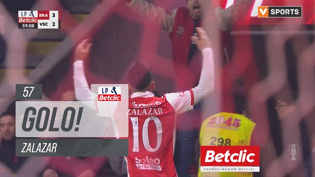 GOLO! Braga, Zalazar aos 57', Braga 3-2 Vitória SC
