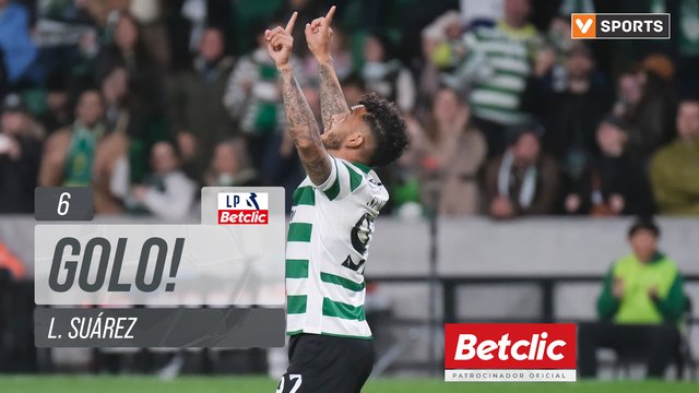 GOLO! Sporting, L. Suárez aos 6', Sporting 1-0 Estoril