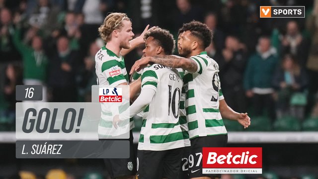 GOLO! Sporting, L. Suárez aos 16', Sporting 2-0 Estoril