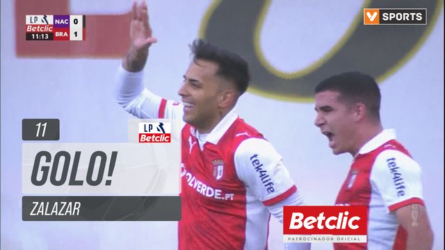 GOLO! Braga, Zalazar aos 11', Nacional 0-1 Braga