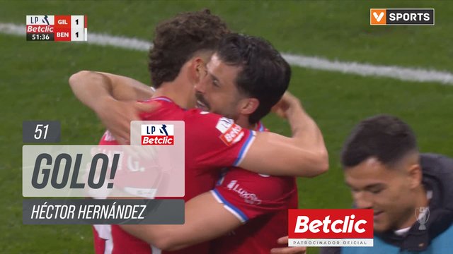 GOLO! Gil Vicente, Héctor Hernández aos 51', Gil Vicente 1-1 Benfica