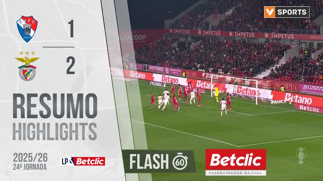 Liga Portugal Betclic (24ªJ): Resumo Flash Gil Vicente 1-2 Benfica
