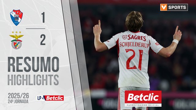 Liga Portugal Betclic (24ªJ): Resumo Gil Vicente 1-2 Benfica