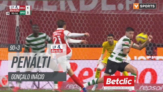 Braga, Penálti, Gonçalo Inácio aos 90'+3'