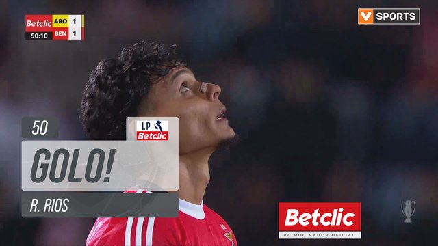 GOLO! Benfica, R. Rios aos 50', Arouca 1-1 Benfica