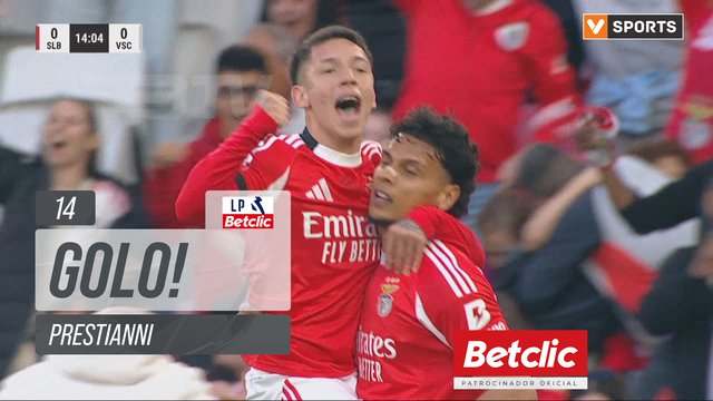 GOLO! Benfica, Prestianni aos 14', Benfica 1-0 Vitória SC