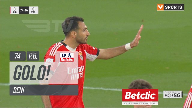 GOLO! Benfica, Beni (p.b.) aos 74', Benfica 3-0 Vitória SC