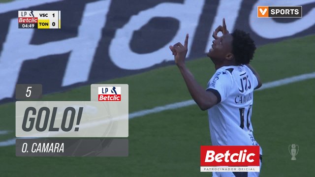 GOLO! Vitória SC, O. Camara aos 5', Vitória SC 1-0 Tondela