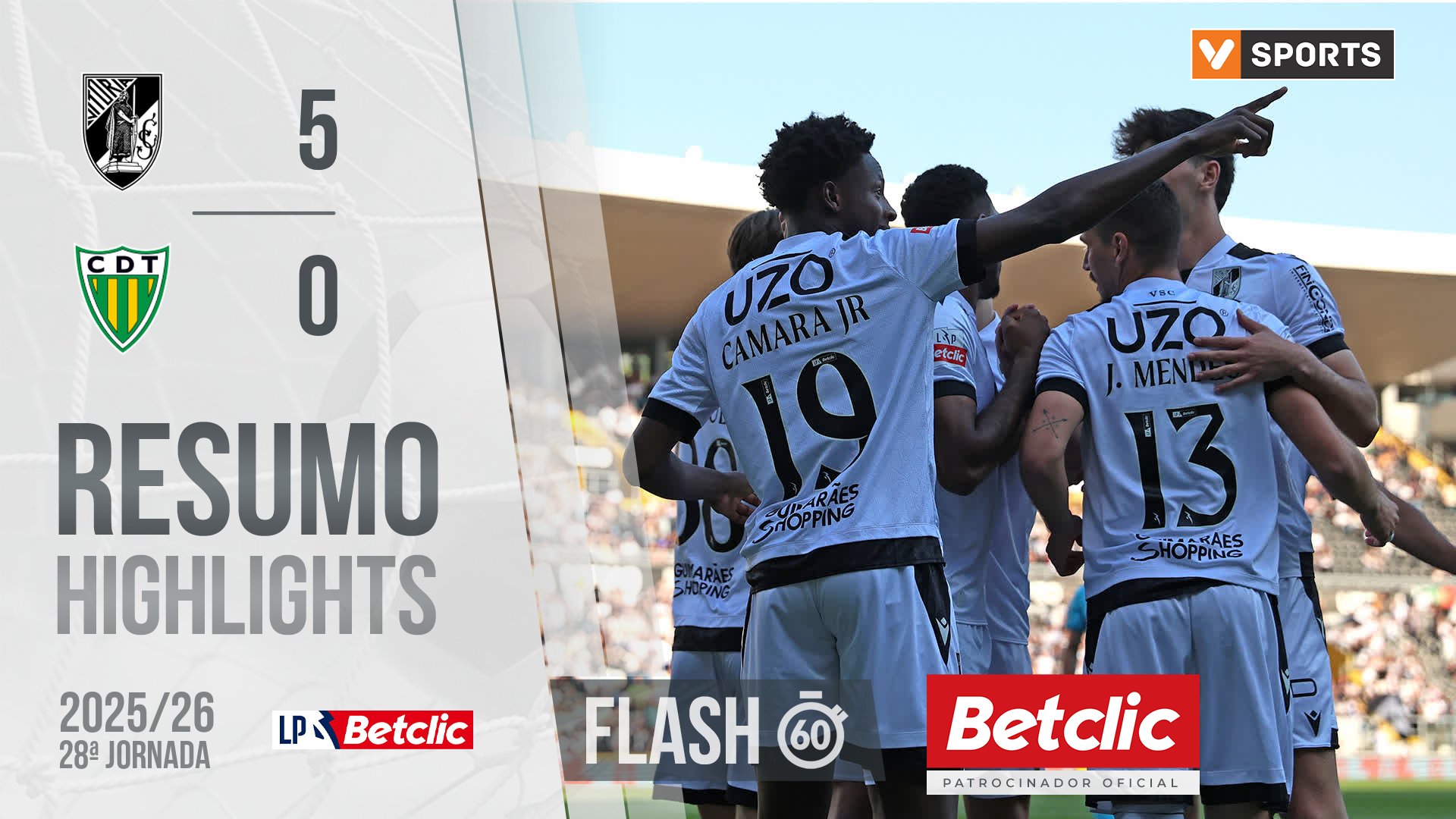 I Liga (28ªJ): Resumo Flash Vitória SC 5-0 Tondela