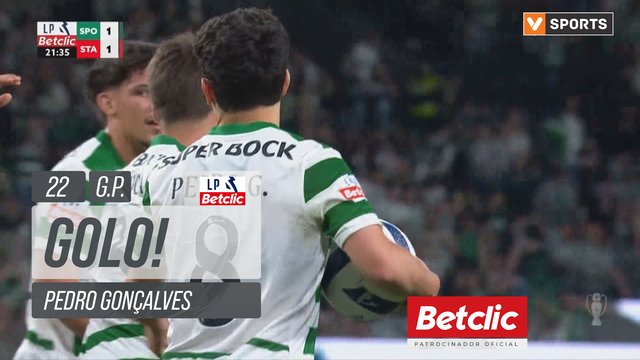 GOLO! Sporting, Pedro Gonçalves aos 22', Sporting 1-1 Santa Clara