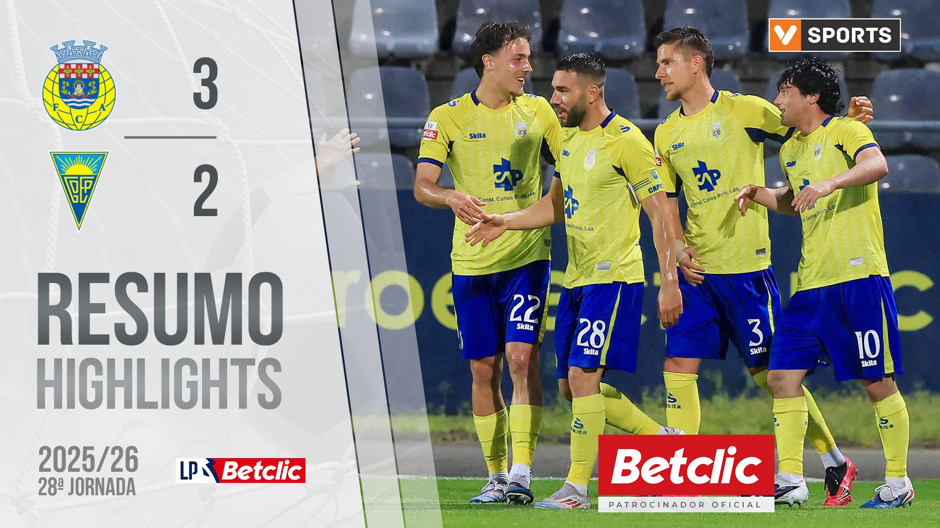 Liga Portugal Betclic (28ªJ): Resumo Arouca 3-2 Estoril