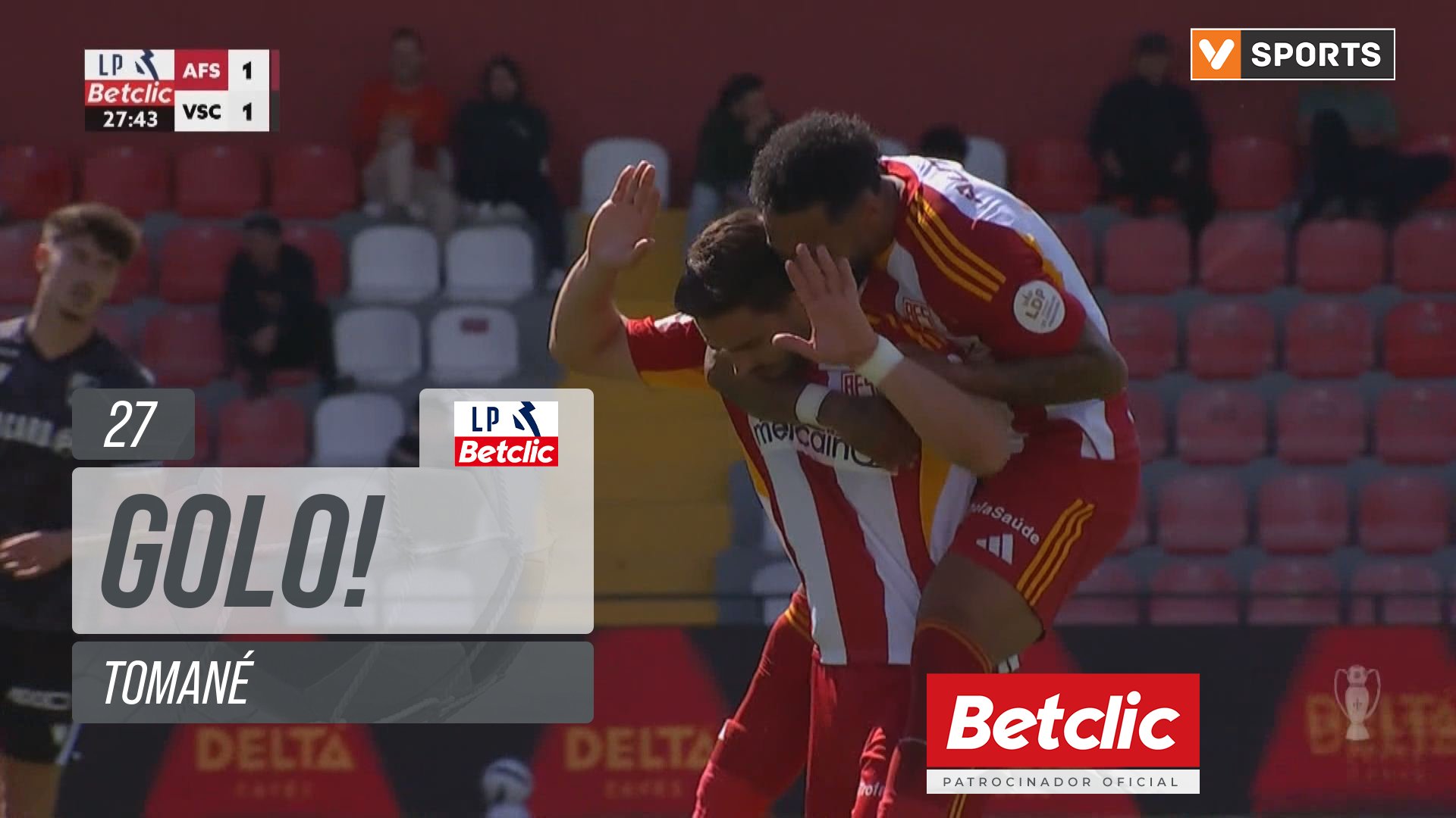 Liga Portugal - GOLO! AFS, Tomané aos 27', AFS 1-1 Vitória SC