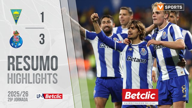 Liga Portugal Betclic (29ªJ): Resumo Estoril 1-3 FC Porto