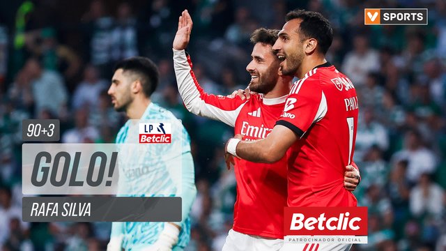 GOLO! Benfica, Rafa Silva aos 90'+3', Sporting 1-2 Benfica
