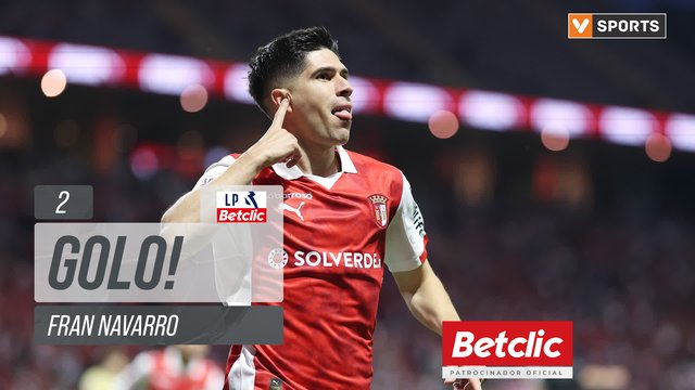 GOLO! Braga, Fran Navarro aos 2', Braga 1-0 Famalicão