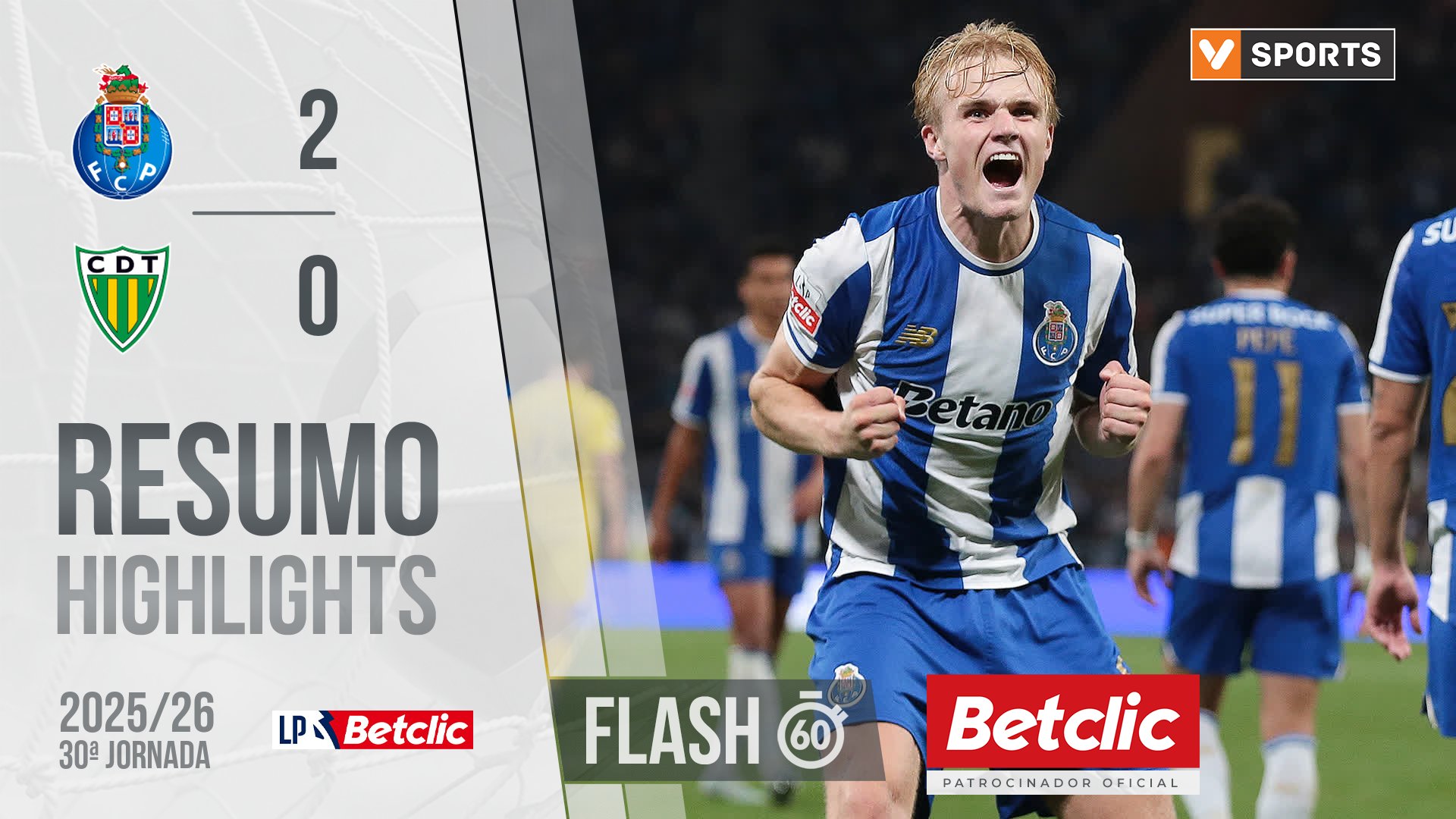 Liga Portugal Betclic (30ªJ): Resumo Flash FC Porto 2-0 Tondela