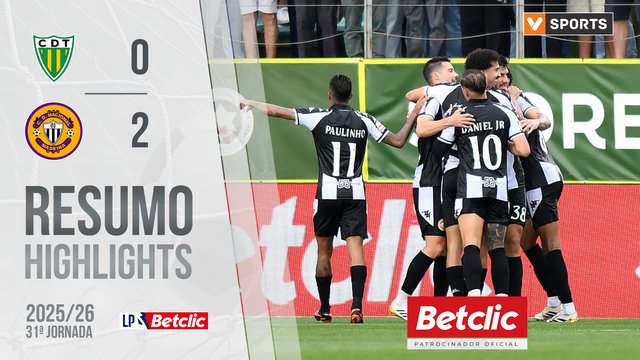 Liga Portugal Betclic (31ªJ): Resumo CD Tondela 0-2 CD Nacional