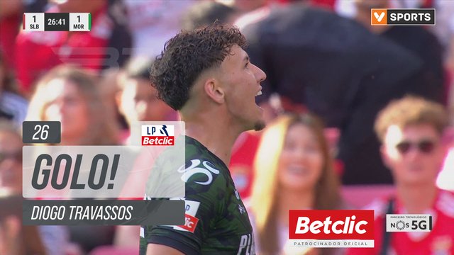 GOLO! Moreirense, Diogo Travassos aos 26', Benfica 1-1 Moreirense