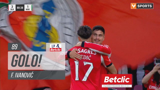 GOLO! Benfica, F. Ivanović aos 89', Benfica 3-1 Moreirense