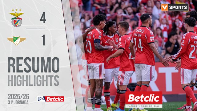 Liga Portugal Betclic (31ªJ): Resumo Benfica 4-1 Moreirense